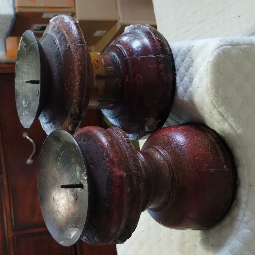 Vintage Dawali Gift Wooden Candle Stand Set 2